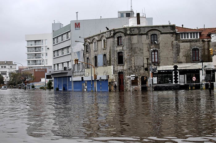 Diluvio en Mar del Plata: el Puerto bajo agua