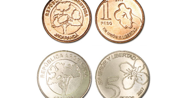 Ponen en circulación nuevas monedas de 1 y 5 pesos
