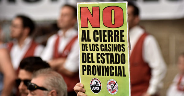 Reclamo por los casinos: cese de actividades y protestas