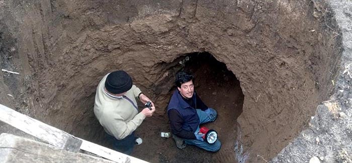 Hacían un pozo ciego y hallaron una cueva prehistórica