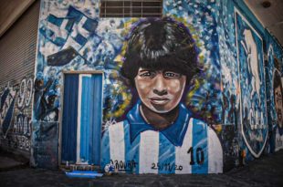 La imponente pintura en homenaje a Maradona en Mar del Plata