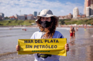 Una intervención en el mar contra las exploraciones petroleras en Mar del Plata
