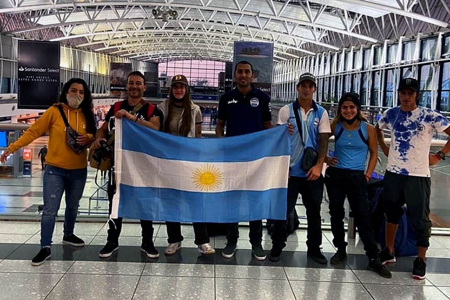 La delegación argentina de skate rumbo al Dew Tour (Foto: prensa selección argentina de skate)