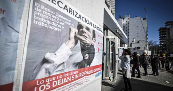 Banco Santander: reclaman por una posible pérdida de puestos de trabajo