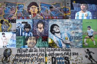 A un año de su muerte, la eternidad de Maradona plasmada entre murales en Mar del Plata