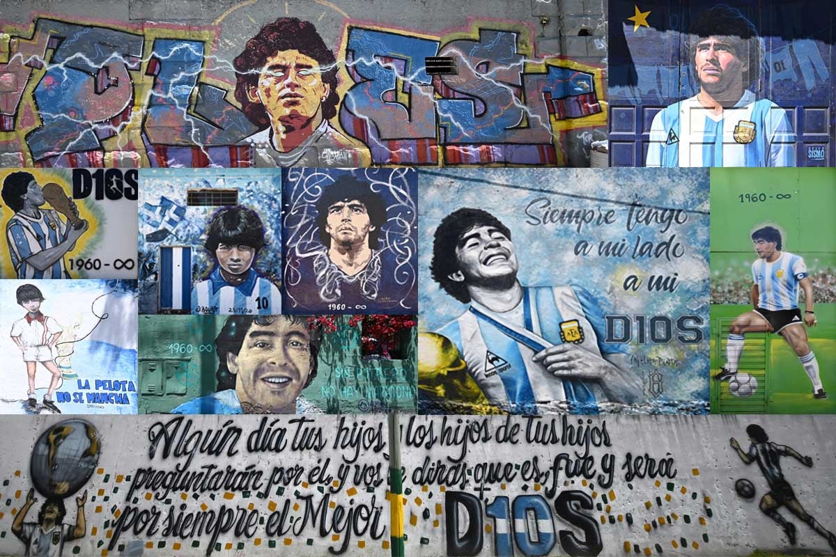 A un año de su muerte, la eternidad de Maradona plasmada entre murales en Mar del Plata