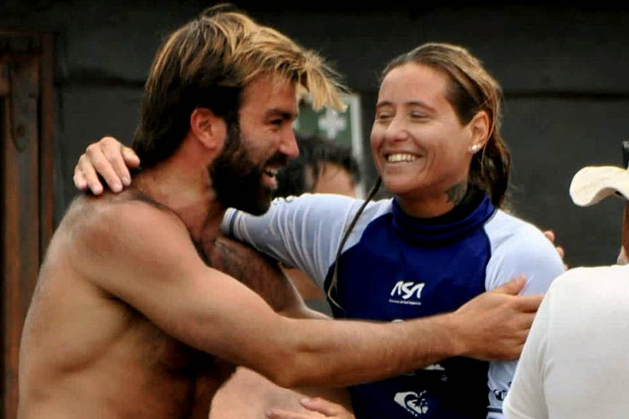 Tomás López Moreno y Ornella Pellizzari, los campeones del 2021 de surf (Foto: Juan Manuel Antunez)