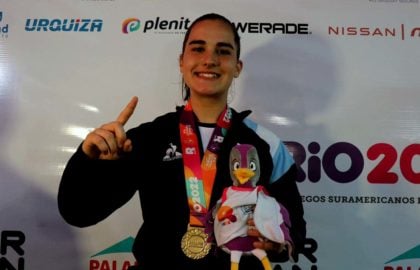 Federica Lagana medalla dorada basquet 3×3 Foto Juegos Suramericanos de la juventud rosario 2022