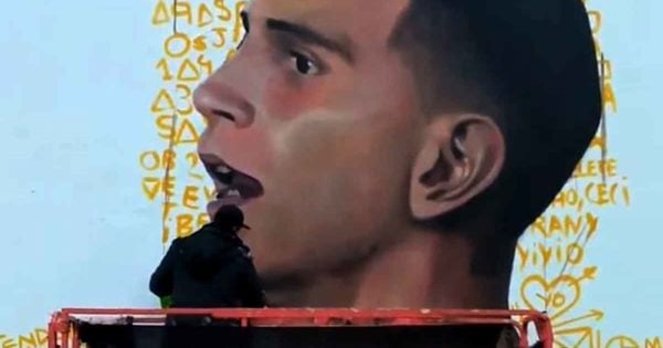 “Dibu” Martínez, por primera vez en un mural hiperrealista en su Mar del Plata natal