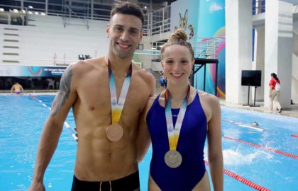 Guido Buscaglia y Guillermina Ruggiero natacion juegos suramericanos foto emder