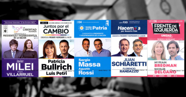 Las cinco listas de candidatos a presidente de la Nación